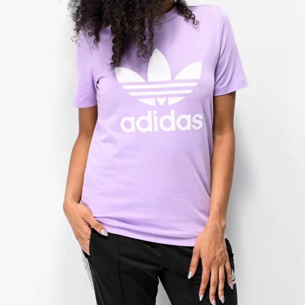 Adidas Trefoil Tee in Purple Glow